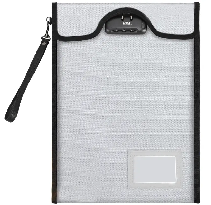 Professional Security Bag with Combination Lock - 14"x11", Silver 